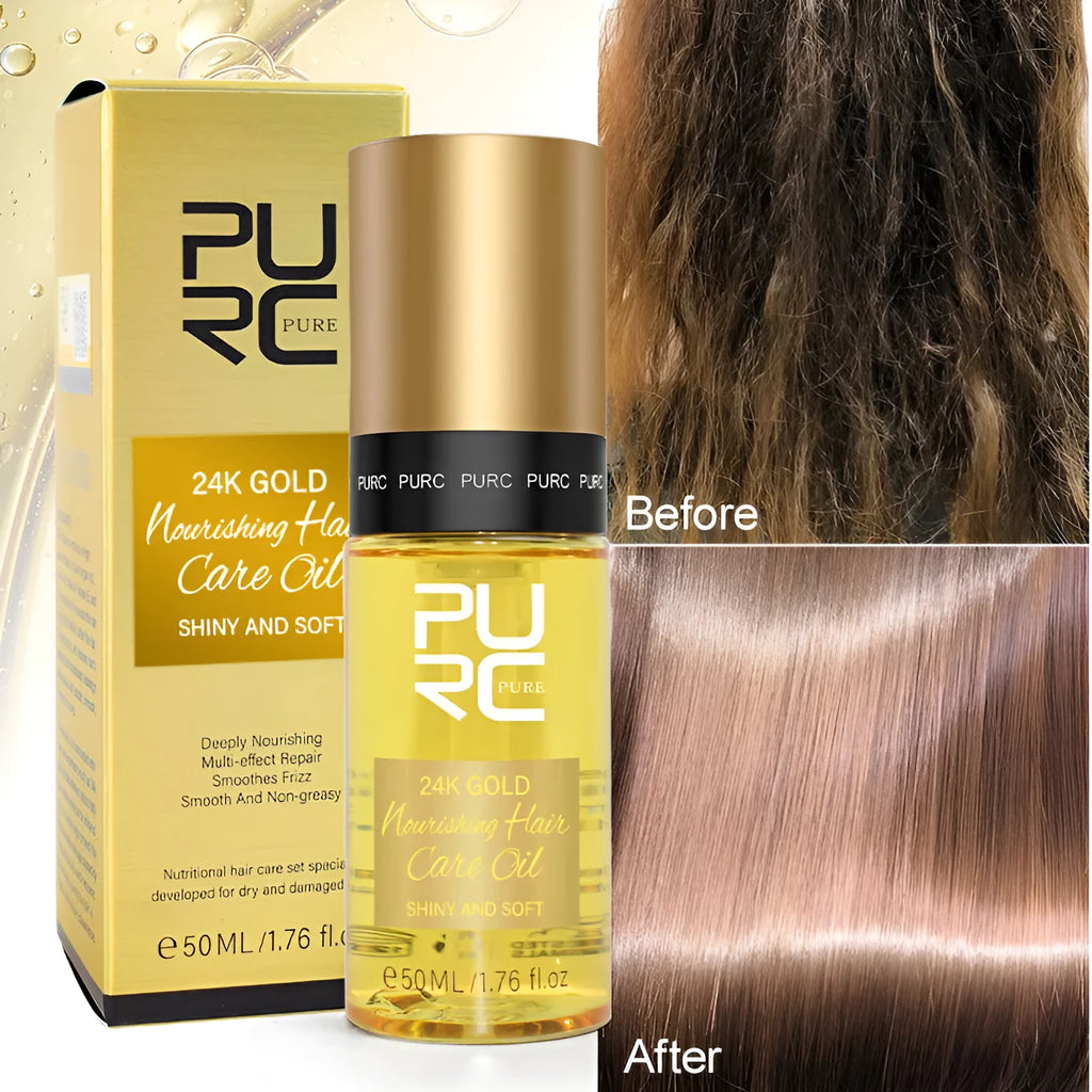 Yellow 50ml hair essential oil bottle for curly hair repair and scalp oil control