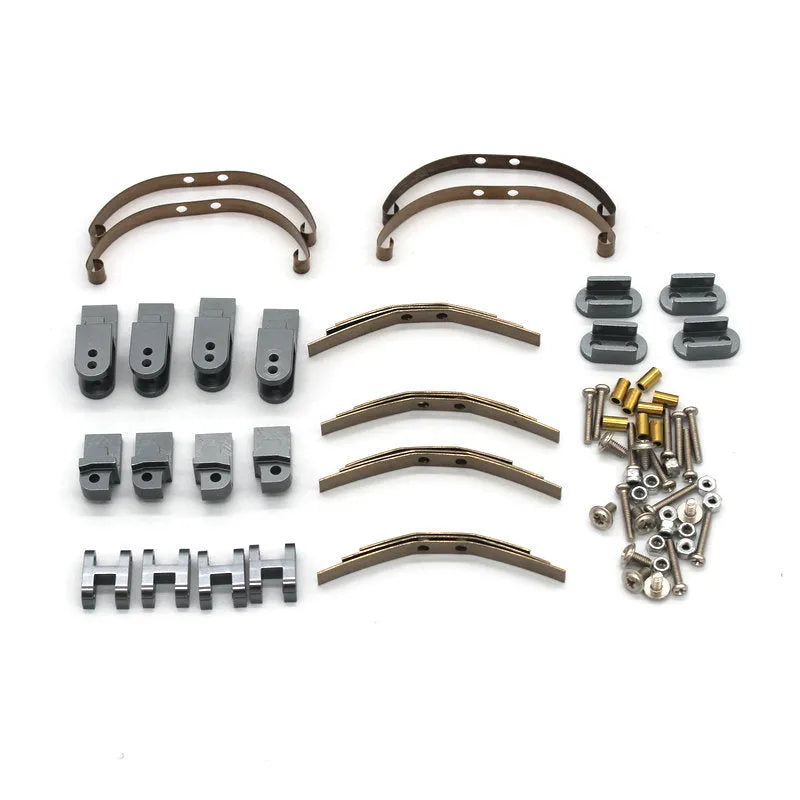 Alloy grey military RC car metal accessories set with black tyres