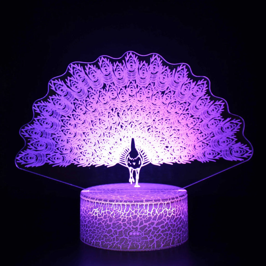 Acrylic 3D USB touch night lamp with colourful lighting effects and compact base