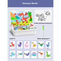 Magnetic puzzle building blocks set with paper tiles and illustrated themes including dinosaur world for infant early learning