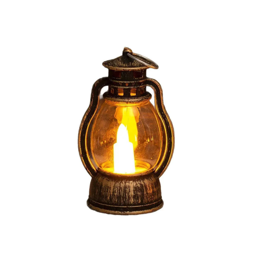 Creative electronic candle craft barn lantern layout decoration in black PP material for bar hotel use