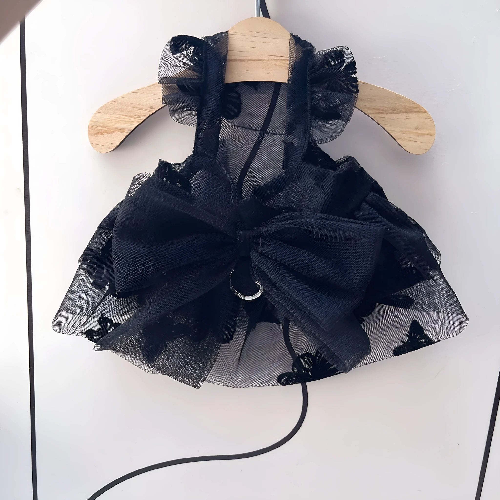 Black gauze princess tulle skirt pet clothing for small dogs and cats on size chart