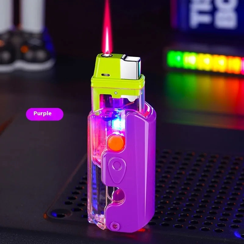 Colourful luminous radish lighter in orange, purple, or green with wind-resistant feature