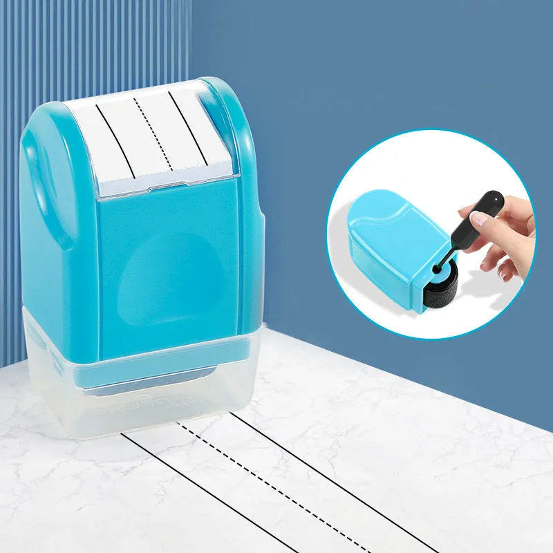 Rectangular plastic roller seal for English line stamping in seven colours
