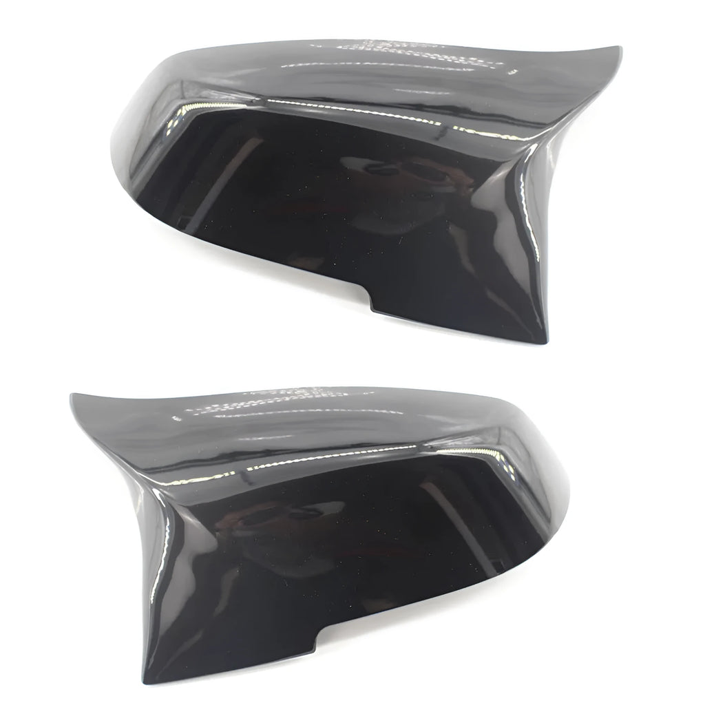 Paint bright black replacement rear-view mirror shell for BMW 3 Series and 4 Series F-model vehicles.