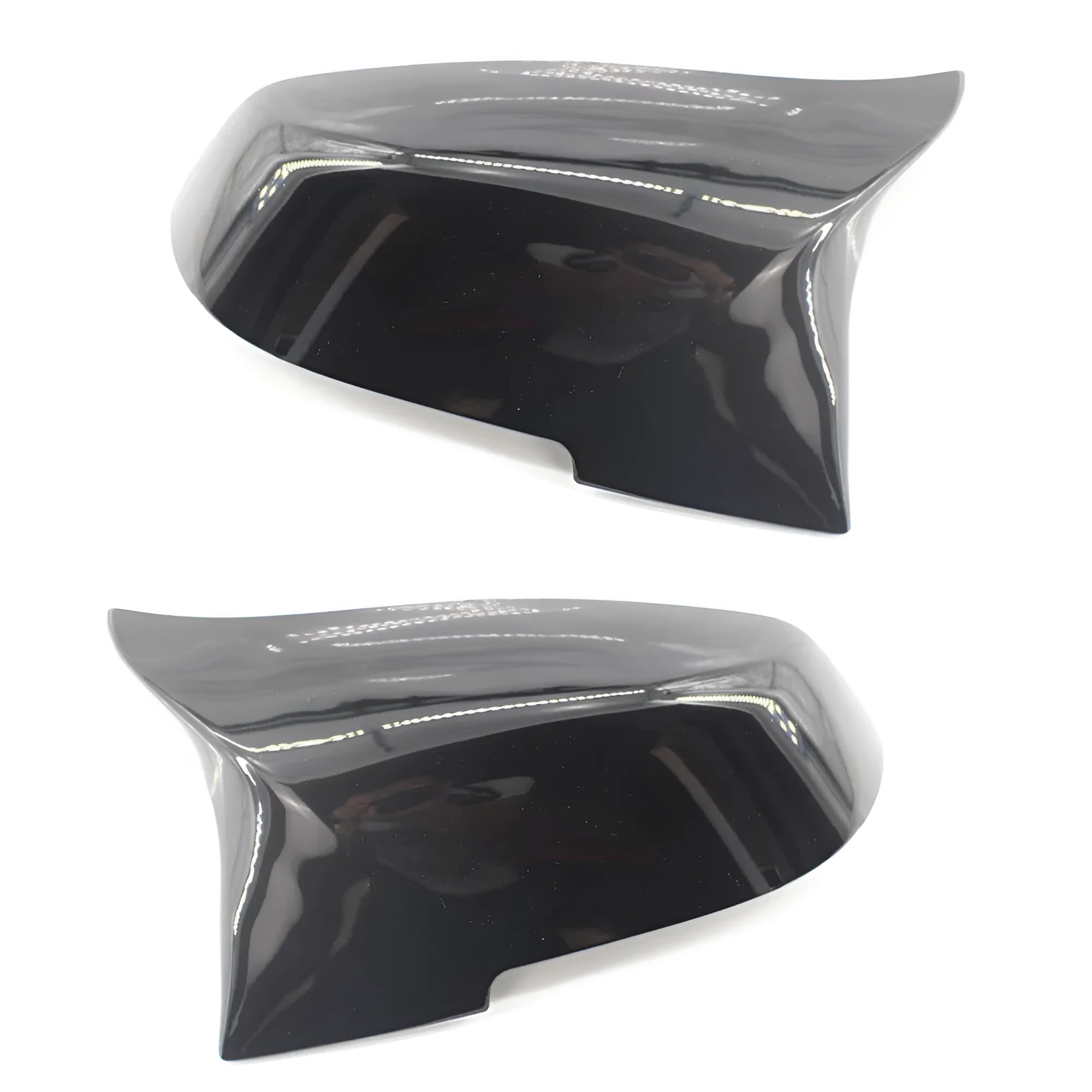 Paint bright black replacement rear-view mirror shell for BMW 3 Series and 4 Series F-model vehicles.