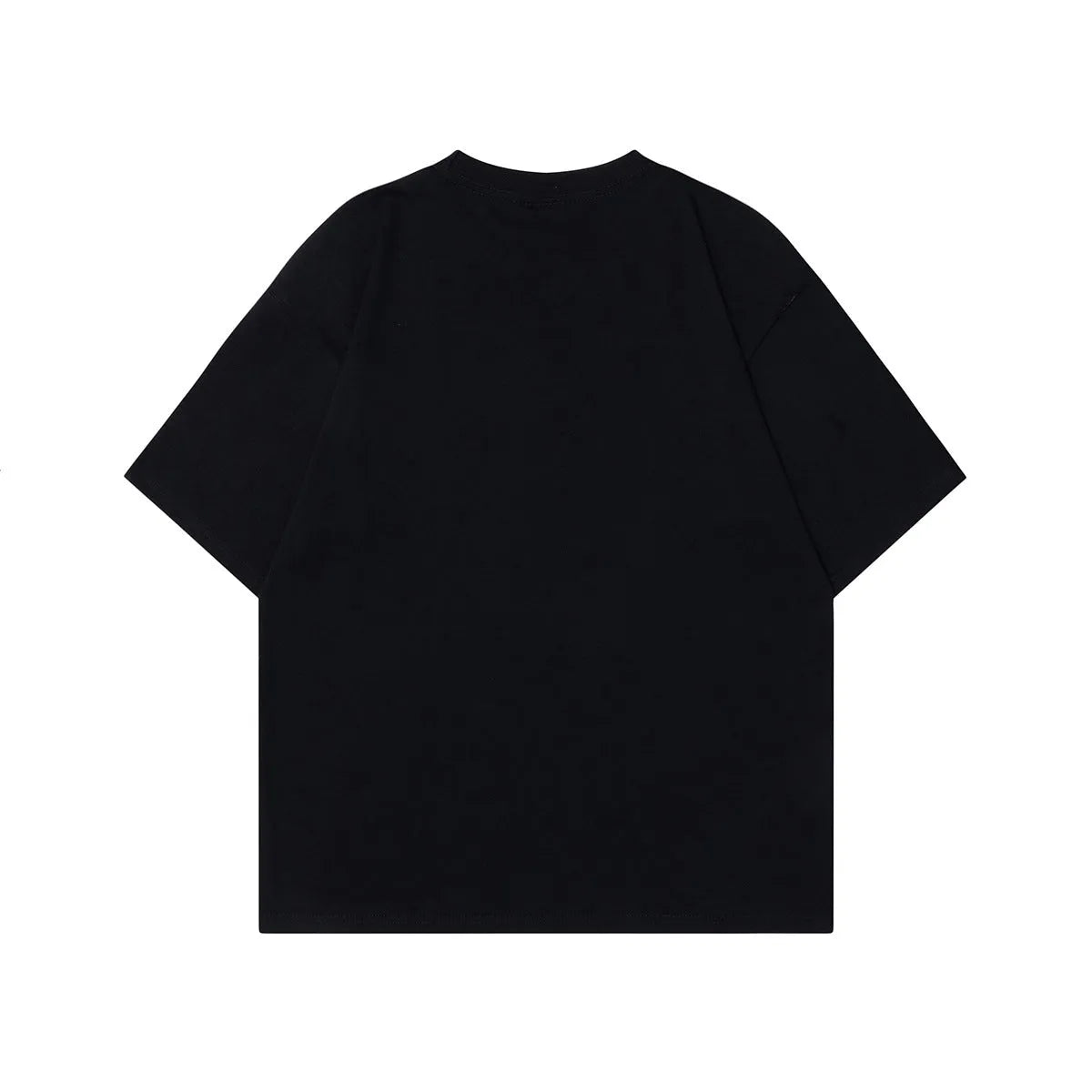 Men's grey retro character print cotton T-shirt with short sleeves and loose fit