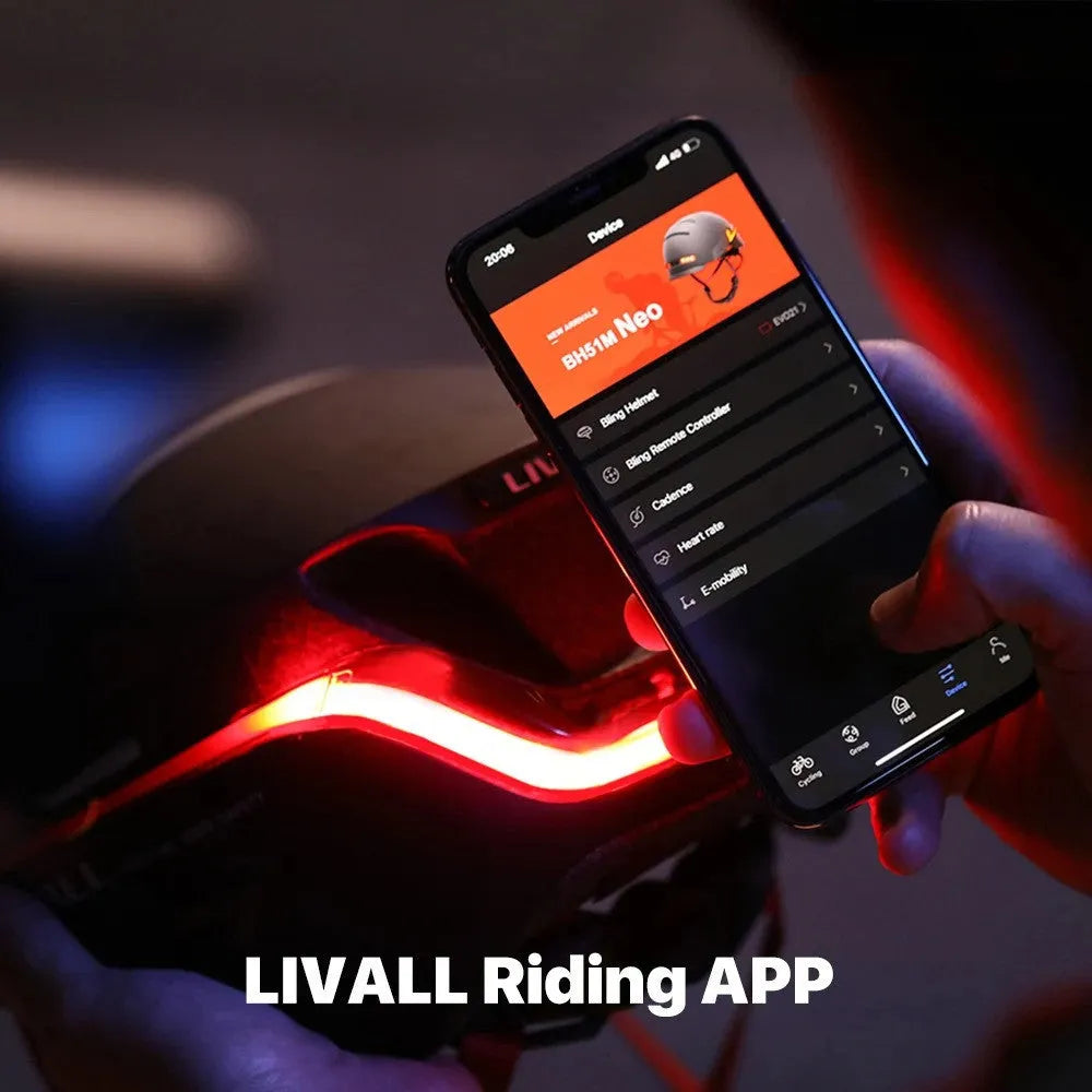 Smart bicycle helmet with integrated LED lights in multiple colour options including Aurora Purple and Dark Night Black