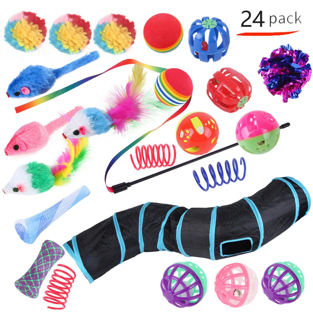 Plastic cat toy suit with tunnel channels in a selected colour from the B99801-B99855 range