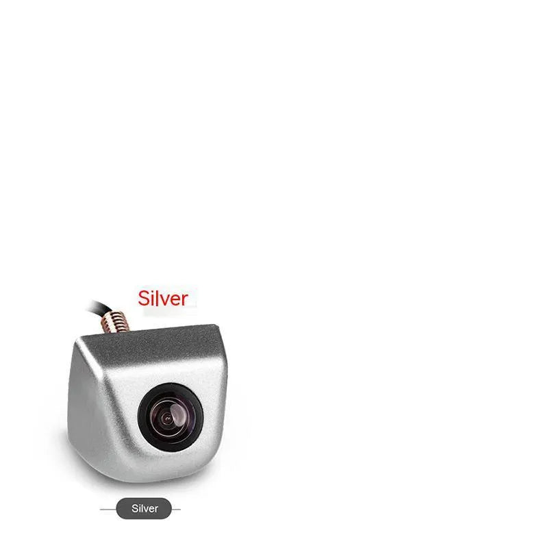 Black screw-mount car rearview camera with night vision and waterproof metal housing.