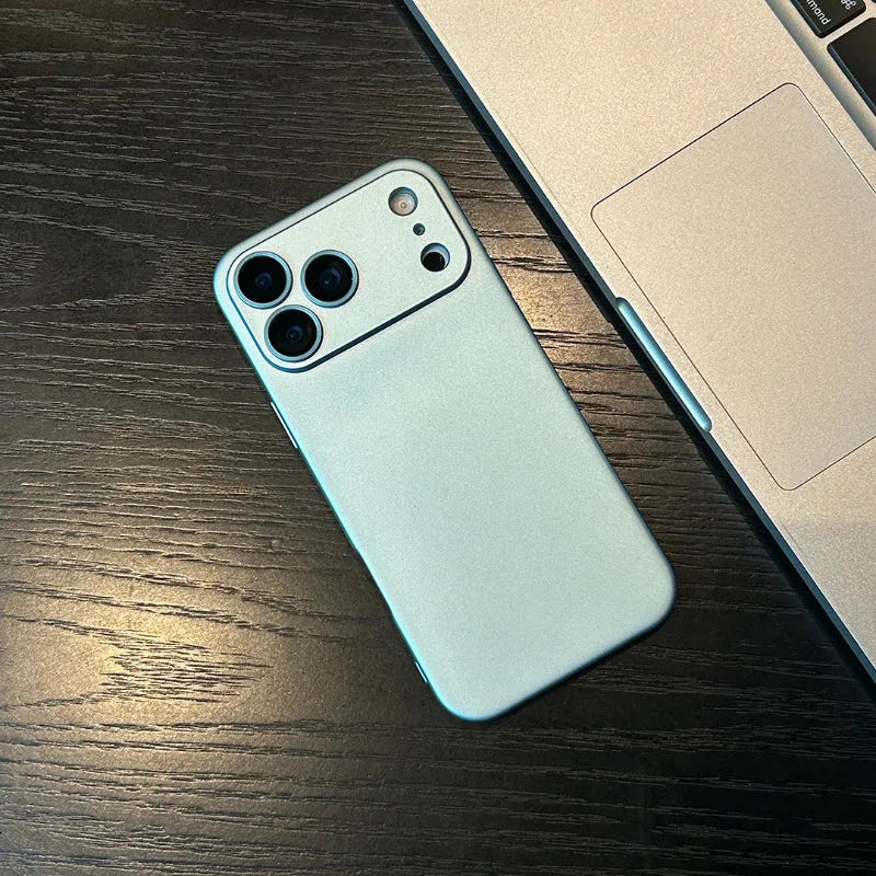 Magnetic non-slip silicone phone case with lens cover for iPhone, available in eight colours