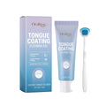 Tongue coating cleaning gel tube and brush set for oral hygiene with mint extract