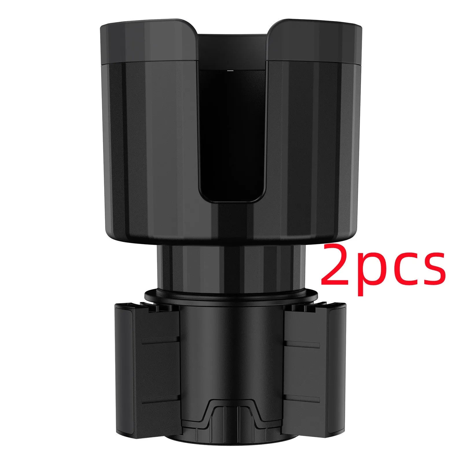 Matte black car cup holder expander with adjustable base for oversized bottles