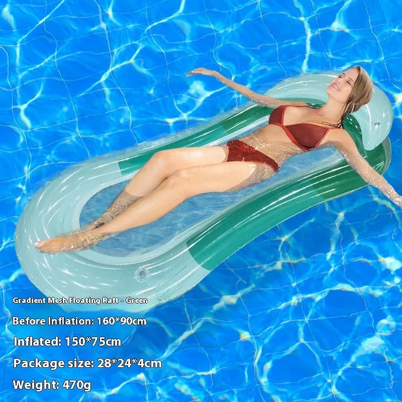 PVC inflatable floating row in gradient colour designs for pool or beach use