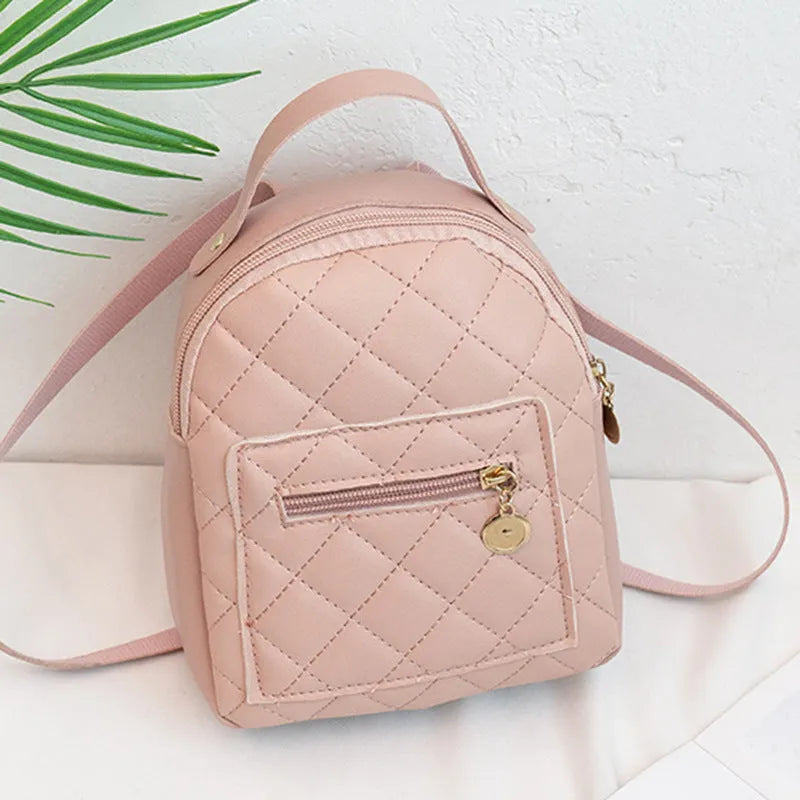 Girls' Korean style embroidered hardback square school bookbag in black, pink or white measuring 16x7x19cm