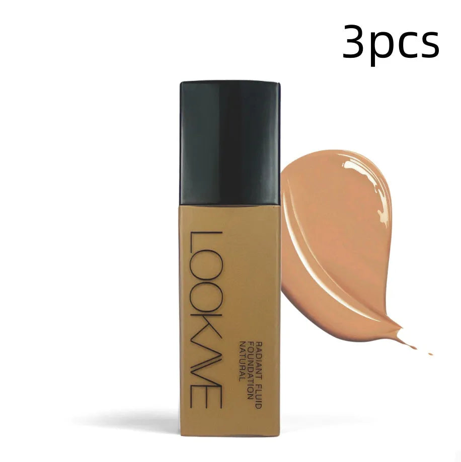 LOOKAVE Matte Liquid Foundation bottle in 21ml size showing shade options LK63C-01 to 06.