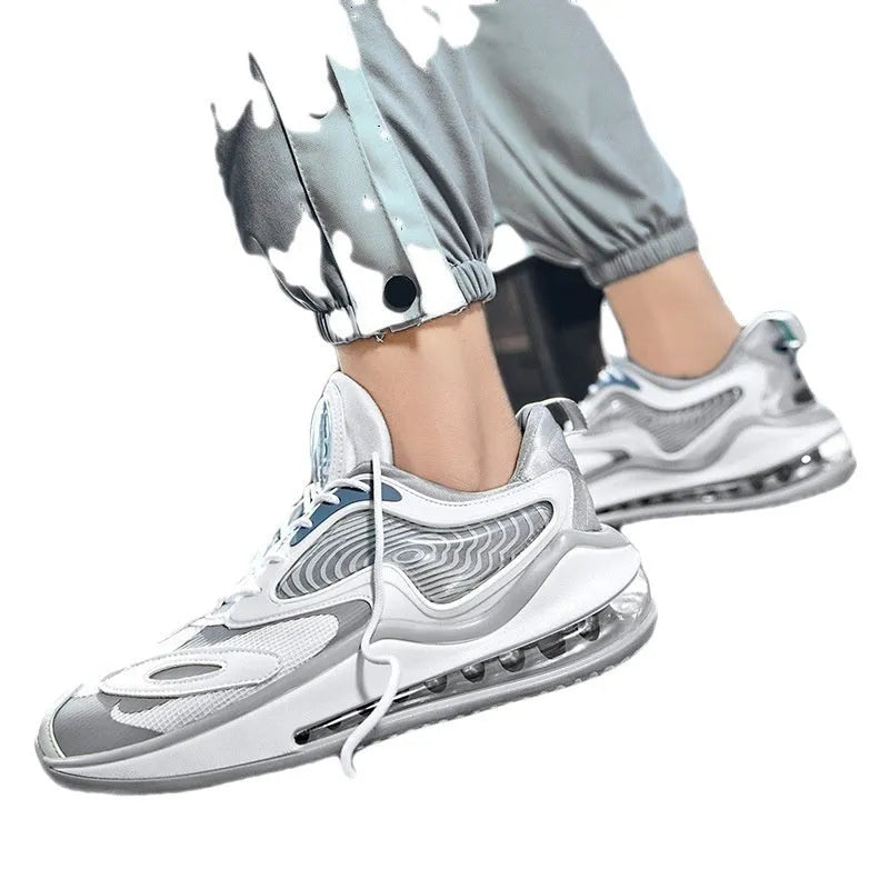 Men's summer air cushion casual shoes in Space Black or Space White with rubber soles