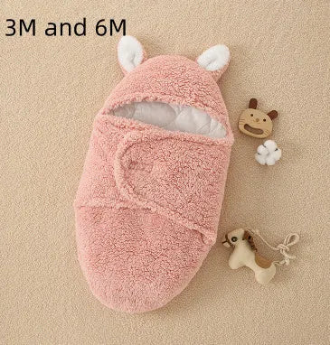 Thickened anti-shock out baby quilt in khaki with lamb velvet outer, 100% cotton inner, 45x78cm size for newborn sleeping bag use