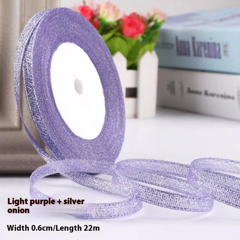 Roll of 0.6cm wide polyester gift ribbon in a choice of colours, with 22 metres per roll.