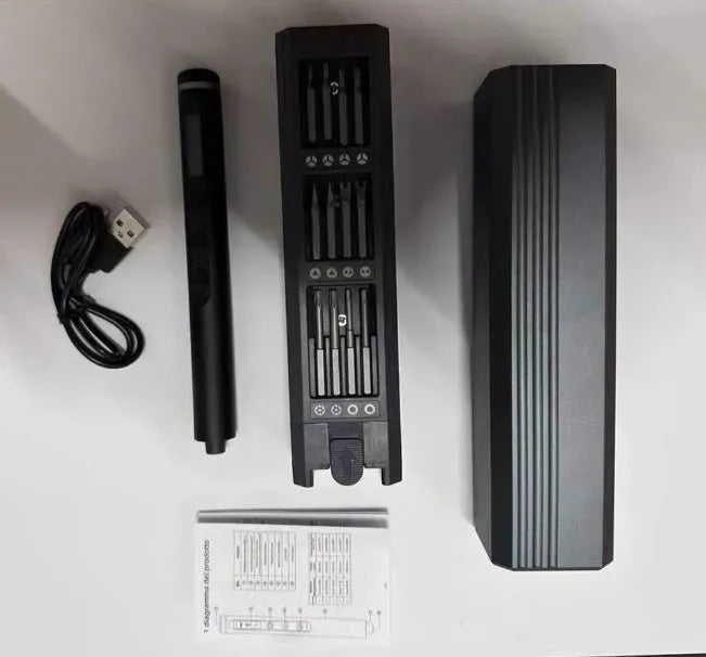 Rechargeable 49in1 precision electric screwdriver set with S2 steel blades and aluminium alloy PVC handle