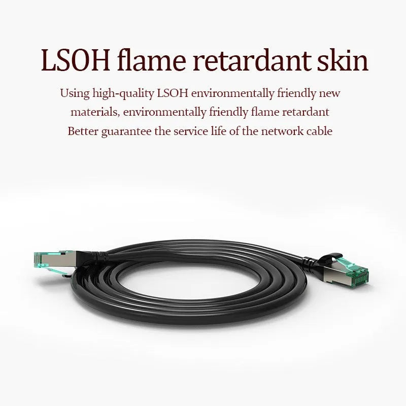 Finished network patch cable with an attached clear acrylic charm accessory.