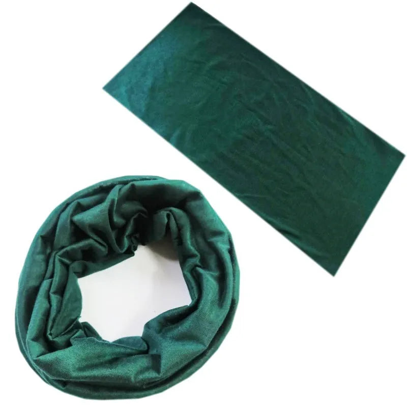 Seamless polyester headscarf for outdoor sports in various colours with free-size design