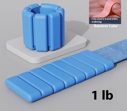 Fitness weight-bearing bracelet with detachable silicone weights and Velcro fastening in multiple colours
