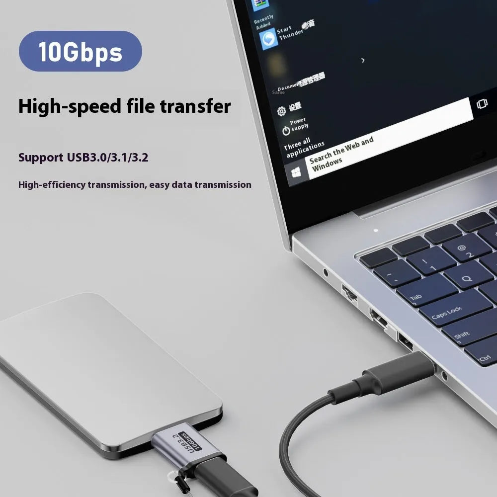 USB AM to Micro-B adapter connector with four different micro interface head options.