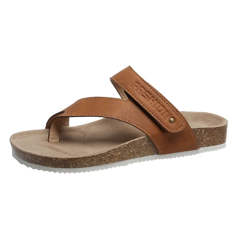 Flat toe ring flip-flops with a thick foam sole in a solid colour, shown in blue.