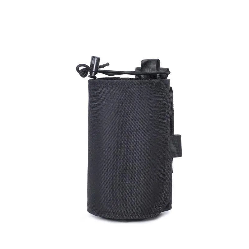Outdoor adjustable Oxford cloth bottle cover for drinks with PU lining in black and khaki colours