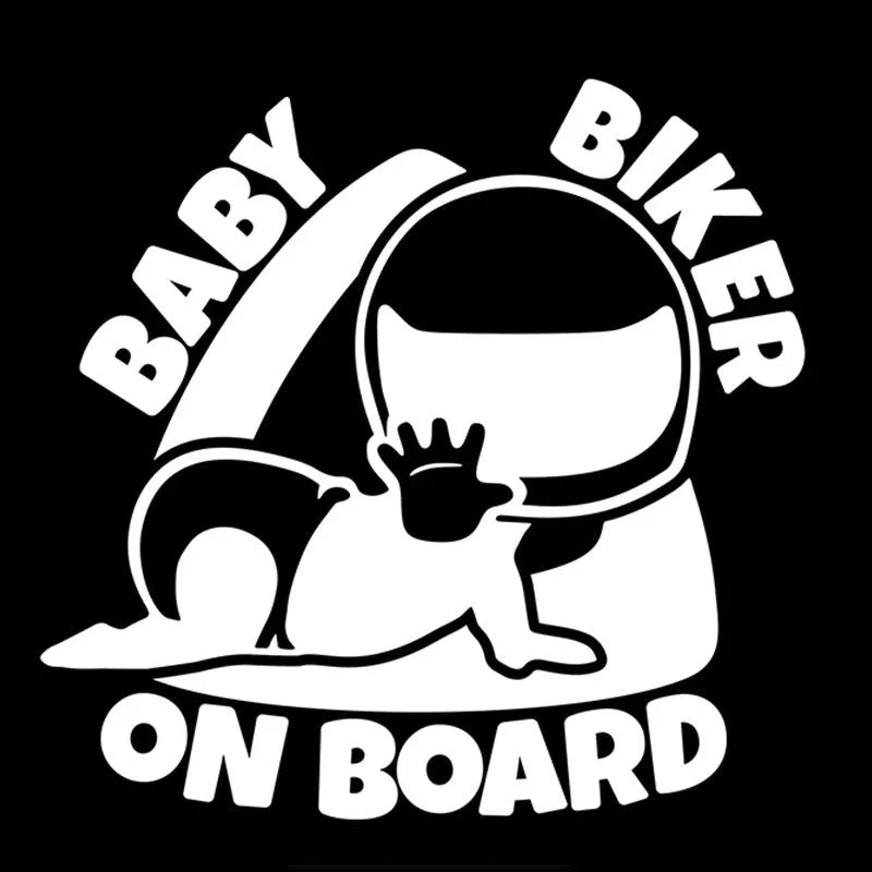 Reflective BABY ON BOARD car warning sticker measuring 14.5 by 15 centimetres