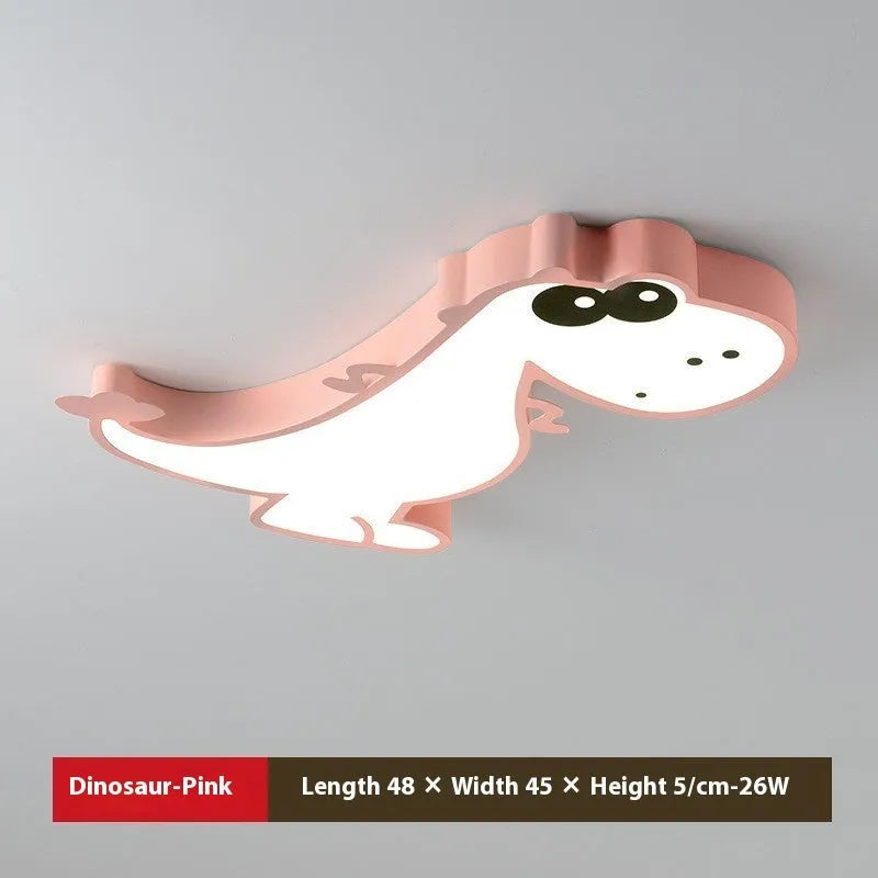 Green dinosaur cartoon LED ceiling light with 48cm diameter and dimmable function