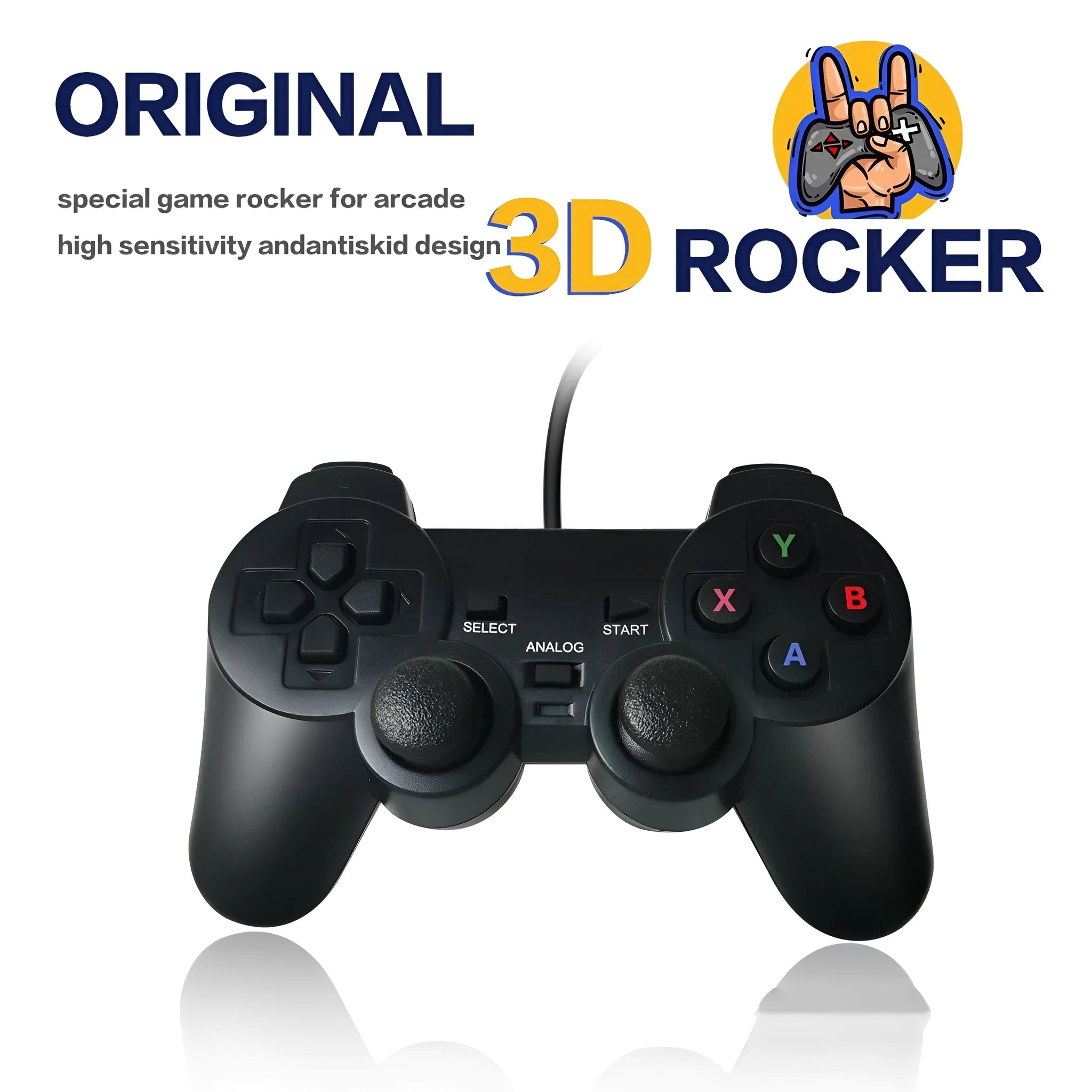 Super ConsoleX wired USB game controller in SNES handle design with traditional gamepad layout