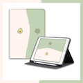 Literary avocado silicone protective case for Apple iPad, cartoon style