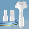 Three-in-one pet hair dryer with hot air one-click hair removal, pink and white, ABS material, 600W for dogs and cats