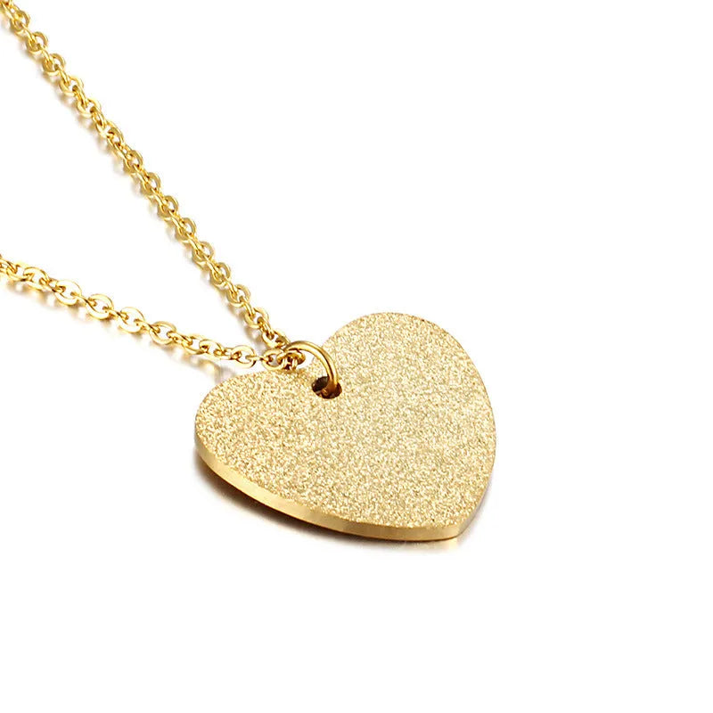 Geometric heart-shaped titanium steel pendant necklace in colour KN25736-Z.