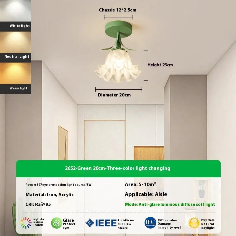 Cream coloured Linglan flower corridor aisle light with modern simple design