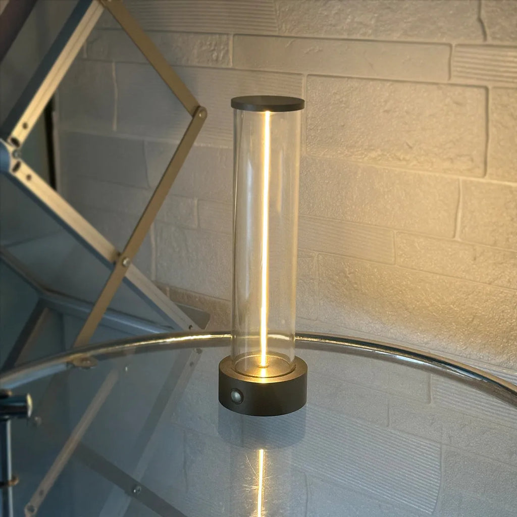 Modern glass LED light strip with magnetic suction backing measuring 53mm by 234mm