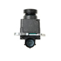 Black plastic rear view reversing camera for Dodge Ram trucks on a white background