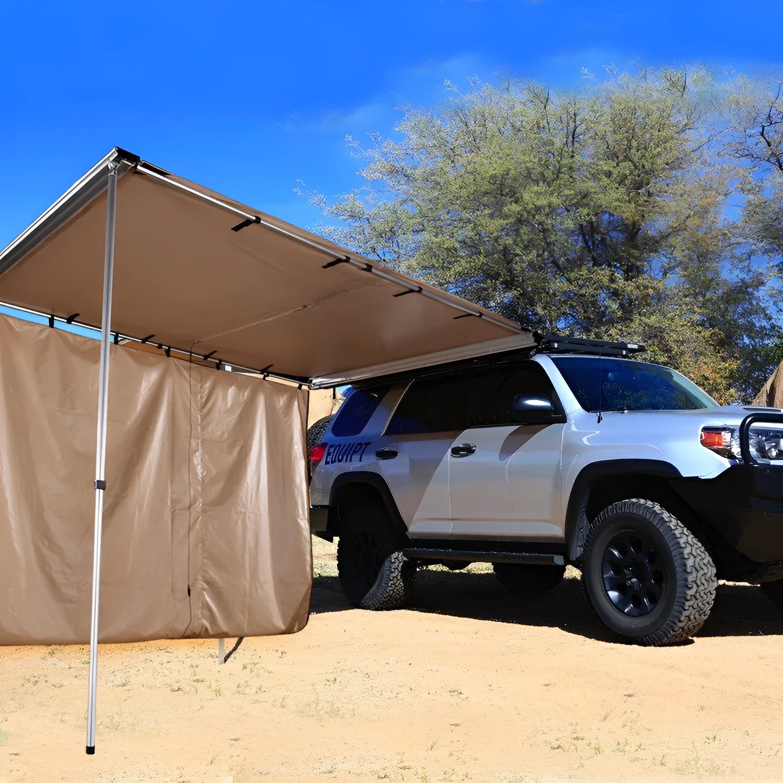 Black glue rainproof camping tent with aluminium alloy poles in camouflage style.