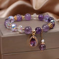 Purple amethyst bracelet for women with micro-inlay crystal processing