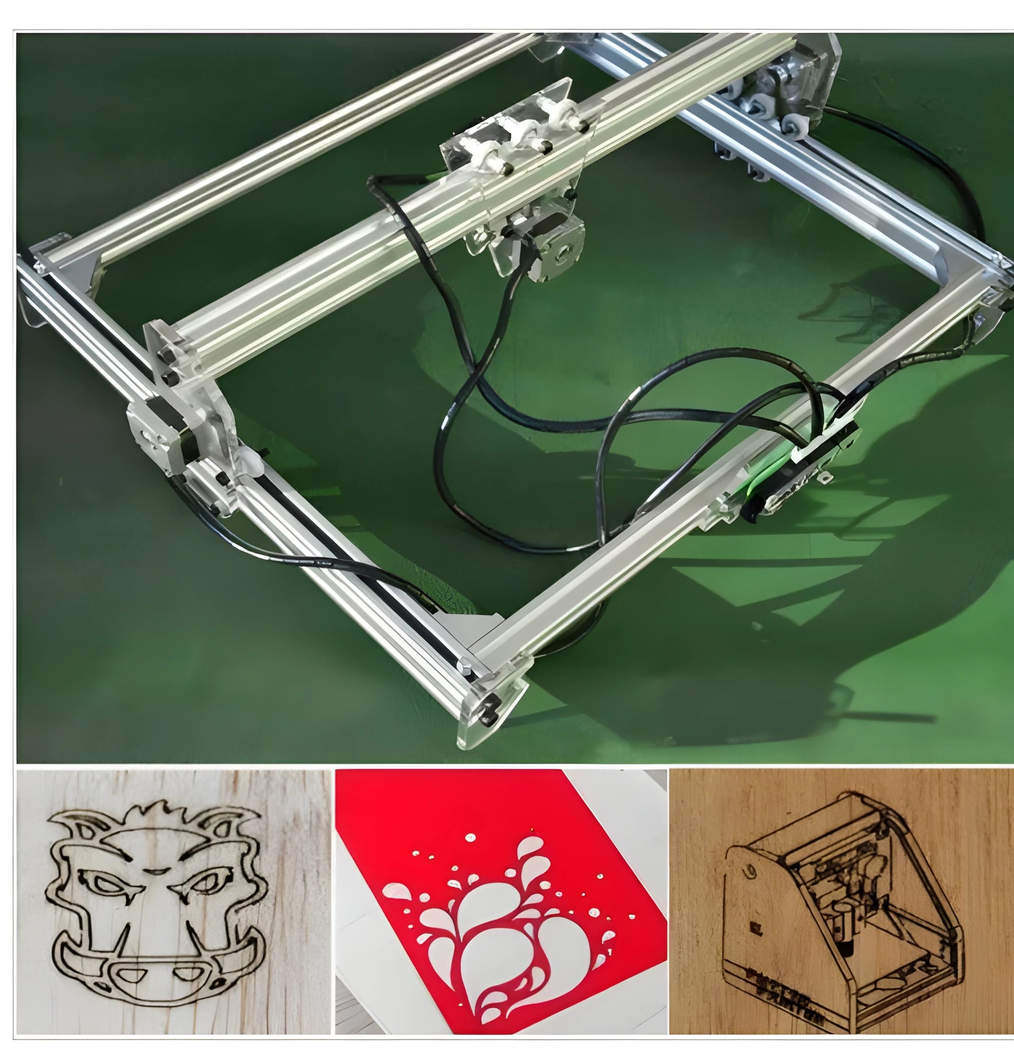 3000mW miniature laser engraving machine with 400x300mm bottom plate for desktop marking