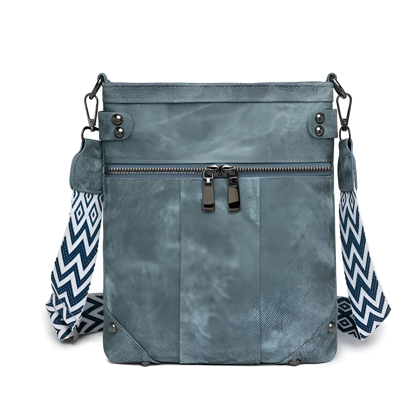 Fashion new rivet crossbody women's bag in beige, horizontal square shape with PU outer and single shoulder strap
