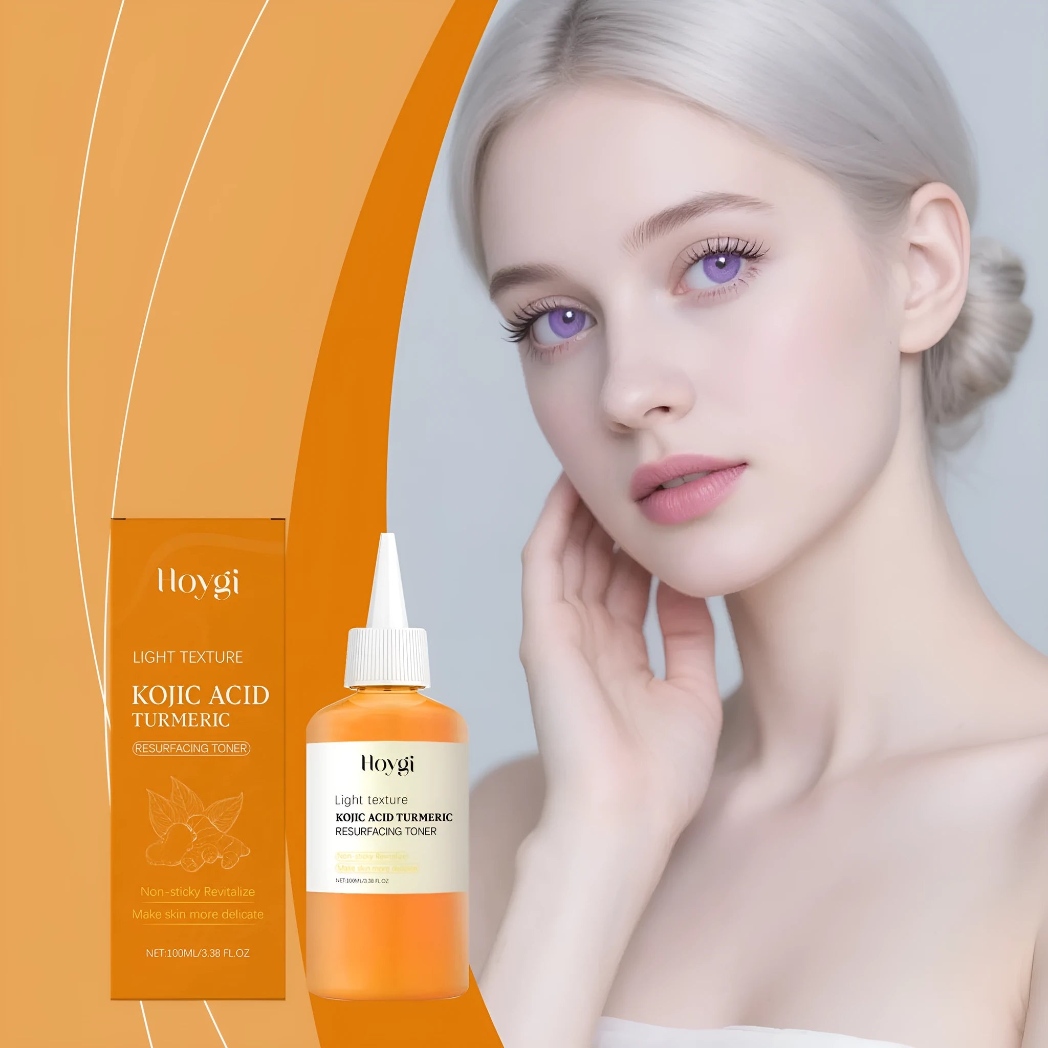 100ml turmeric moisturising water in 4.3cm bottle for non-oily daily facial care