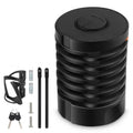 Portable bicycle folding lock in black colour with folded and extended positions showing