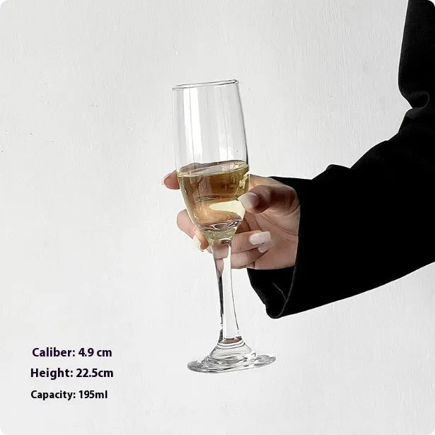 French goblet champagne glasses showing seven crystal design variations including tulip and flute styles