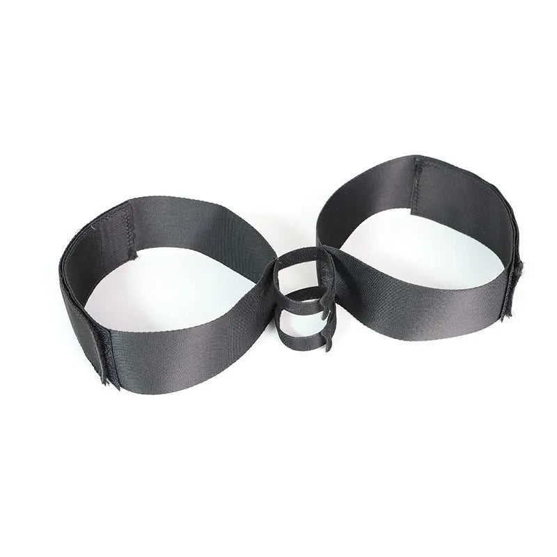 Black knitted adult appliance strap for secure toy tool attachment