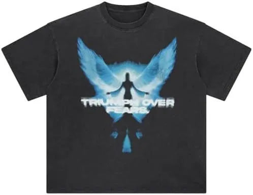 Men's loose fit cotton T-shirt with cartoon digital print in washed black colour