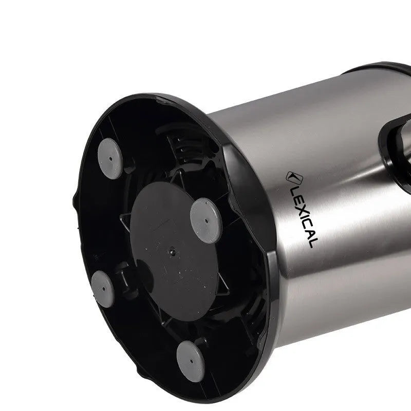 Stainless steel citrus juicer with vertical screw rod mechanism for lemon and orange juice separation