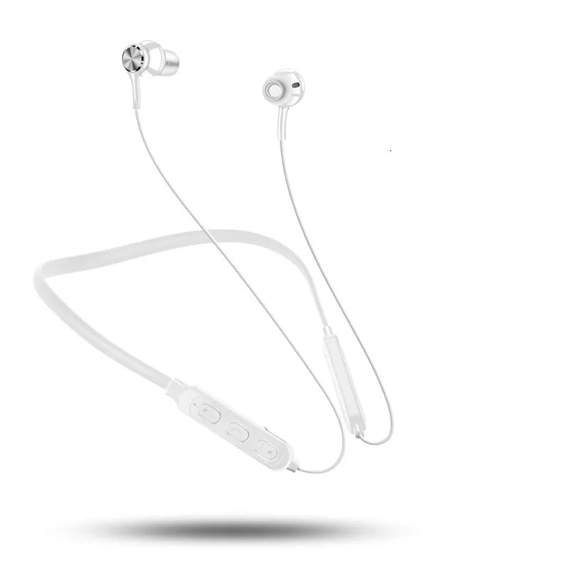 G03 neckband sports Bluetooth earphones in black, red, and white colour options showing neck-worn design